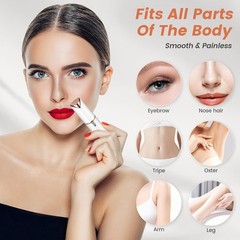 Effortless Facial Hair Removal Device for All Skin Types with Low-Friction Head