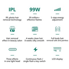 IPL Laser Hair Removal Epilator Permanent Body Machine Face Leg Painless Device