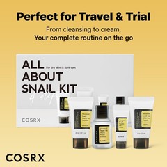 COSRX All About Snail Mucin Korean Skin Care Set, Mini Travel 4 Piece Set