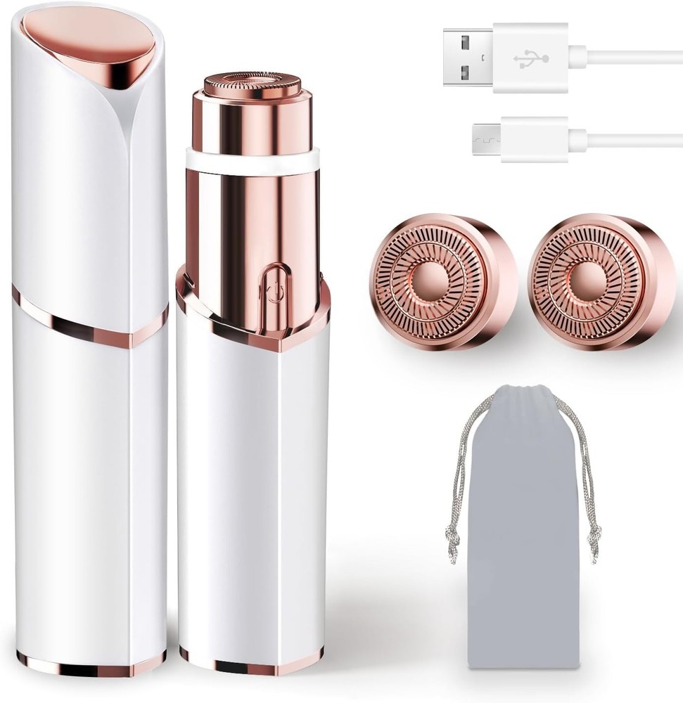 Facial Hair Removal for Women, Portable Lady Shaver, Rechargeable White