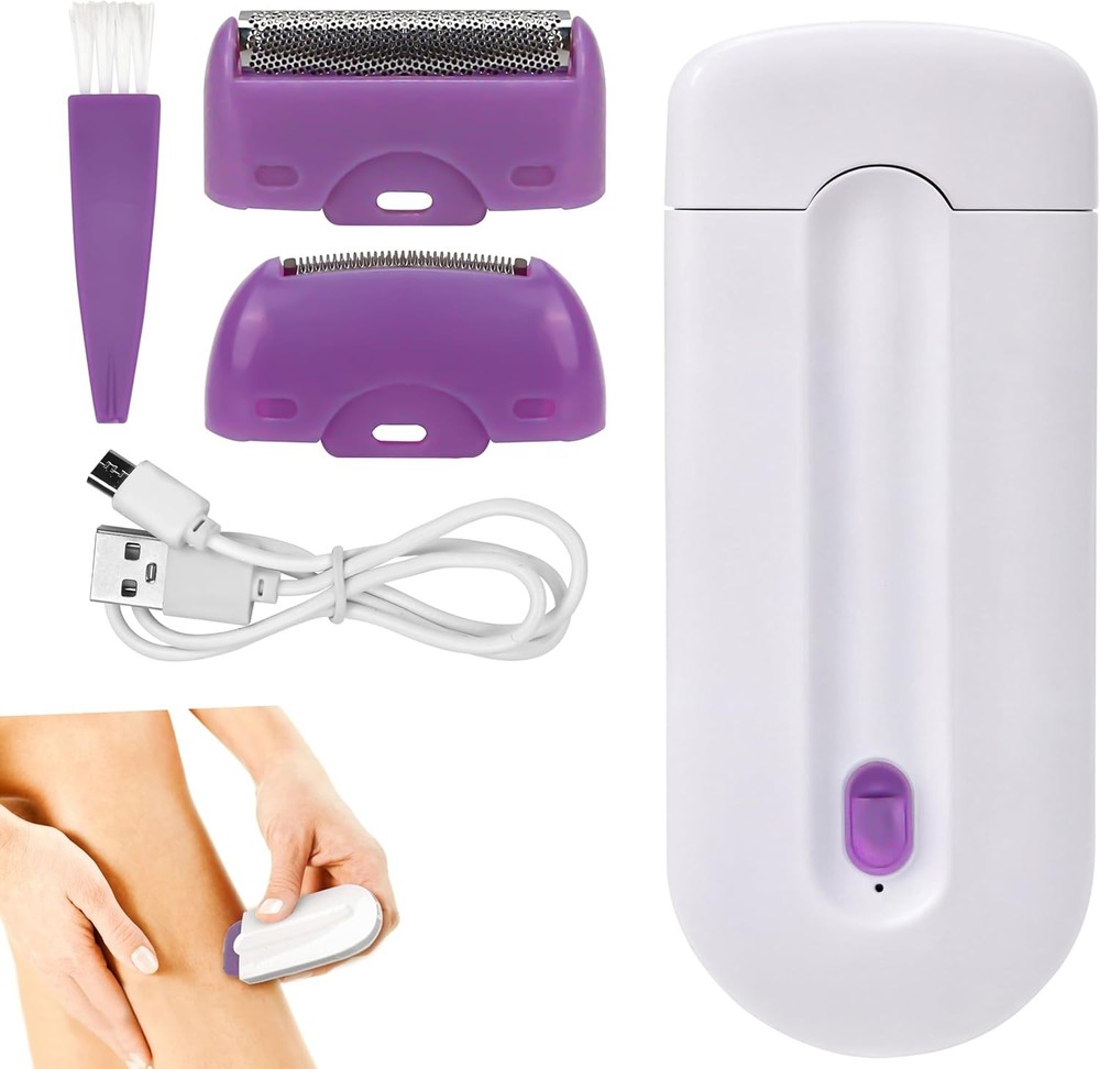Laser Shaver for Women, Portable Painless Hair Touch Removal Tool, Purple