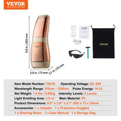 VEVOR IPL Hair Removal Laser Hair Remover with Sapphire Ice Cooling 17J Energy