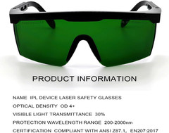 IPL 200Nm-2000Nm Laser Safety Glasses for Laser Hair Removal Treatment and Laser
