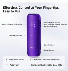 IPL Laser Hair Removal Device w/ Ice Cooling – Painless Full Body, Purple Vitaly