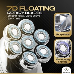 Roshni Head Shavers For Bald Men 7D Electric Head Shaver Magnetic Detachable