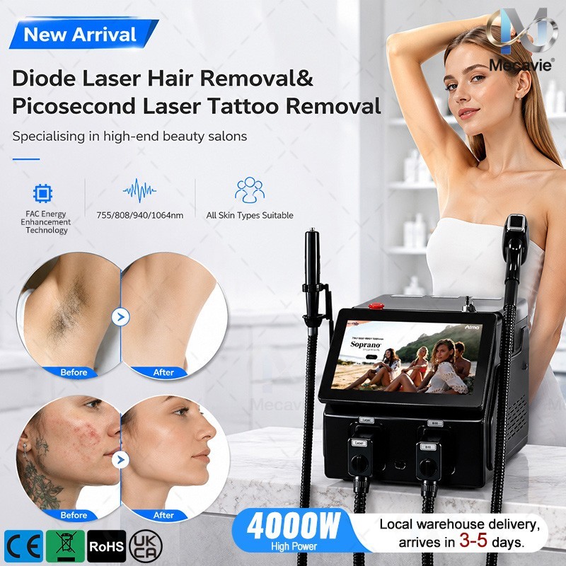 Mecavie 2-In-1 4000W FAC Multi-Wave Ice Cooling Salon Skin Rejuvenation Machine