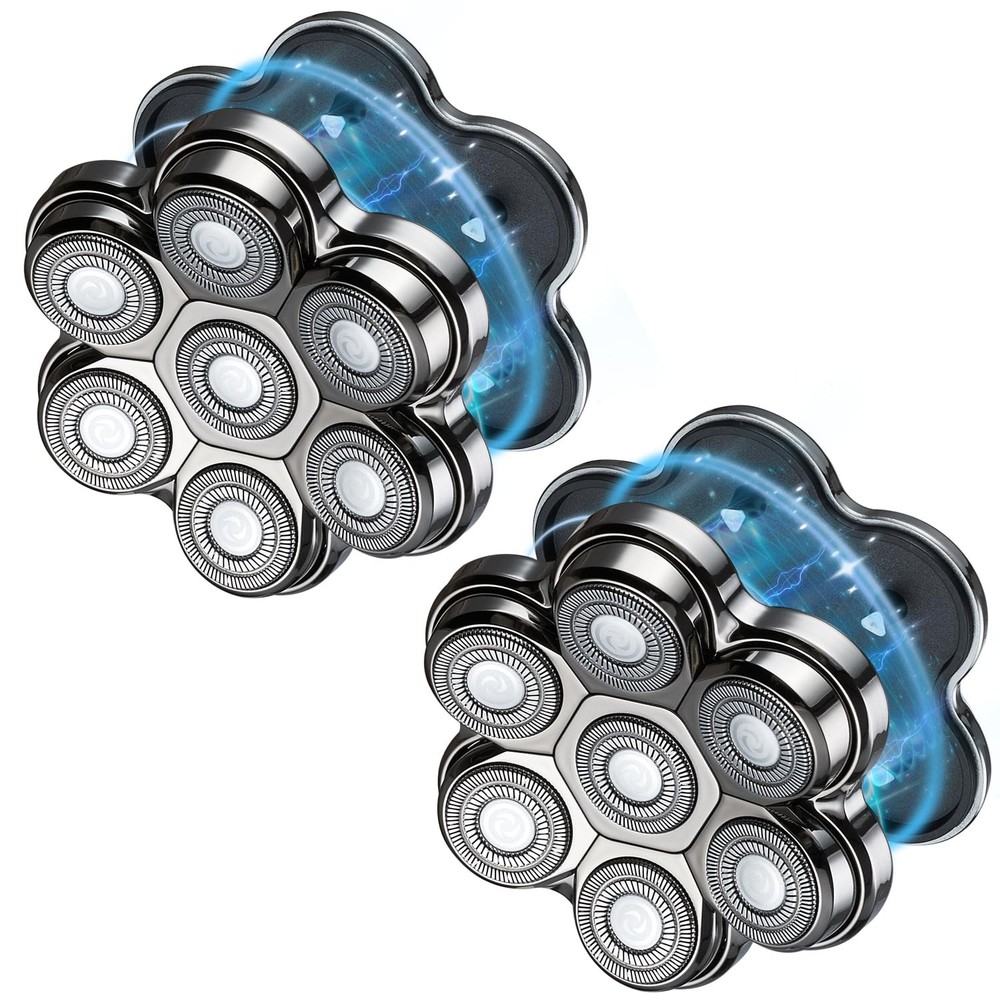 Uptard Magnetic Head Shaver Replacement Heads 7 Double Ring Waterproof Rotary