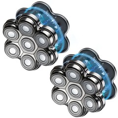 Uptard Magnetic Head Shaver Replacement Heads 7 Double Ring Waterproof Rotary