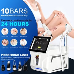 2 In 1 808nm Diode Laser Hair Removal & Pico Laser Tattoo removal Machine 10bar