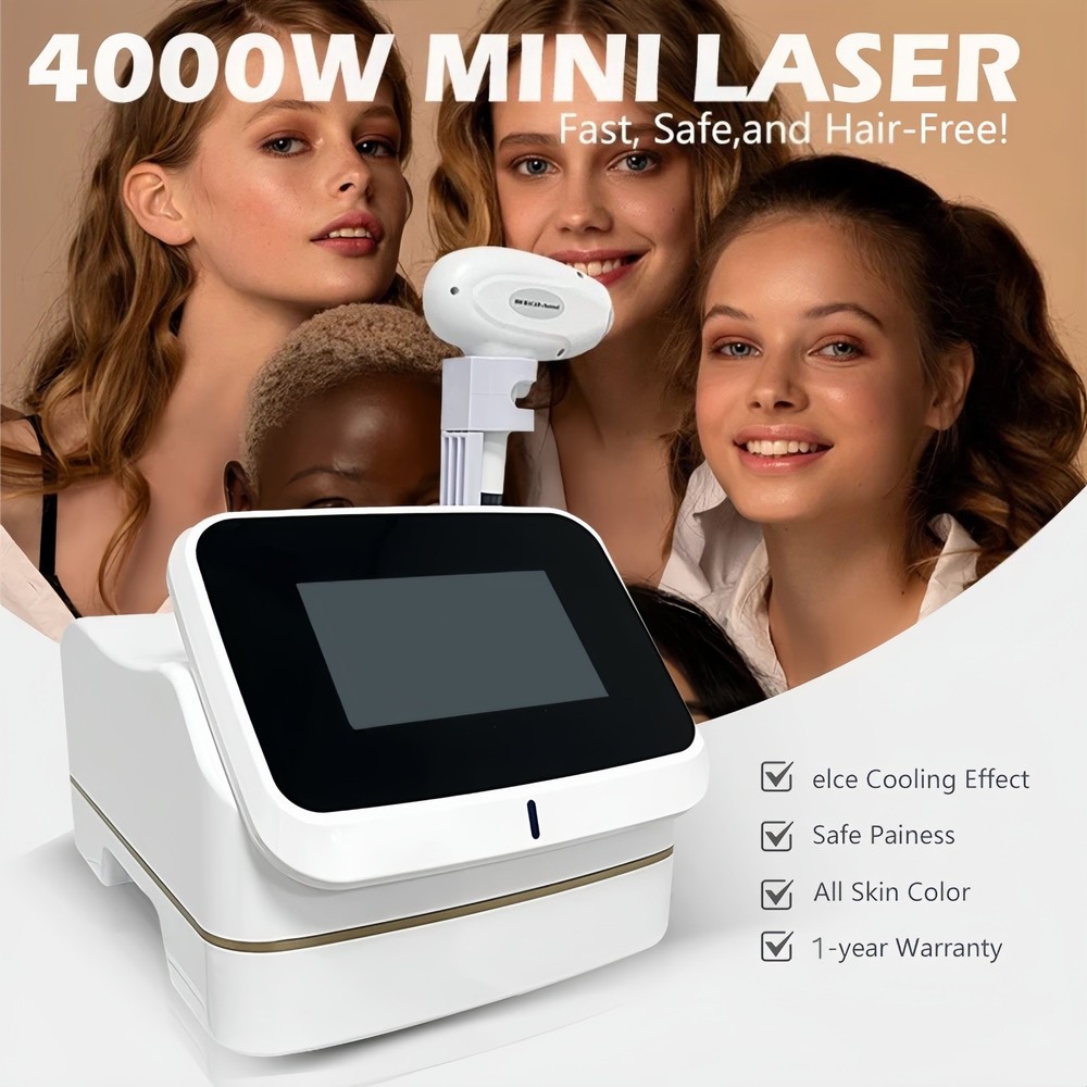Portable 755/808/9401064nm diode laser hair removal machine for home use
