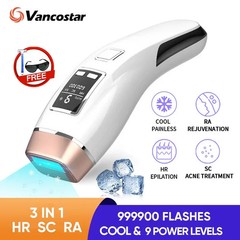 IPL Hair Removal Device 4in1 Ice Cooling 999000 Flashes 9 Levels LCD