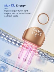 Gold IPL Laser Hair Removal Device with Ice Cooling for Men & Women at Home