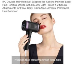 Veme IPL Hair Removal Device 500000 Flashes Sapphire Ice Cooling 2 Heads