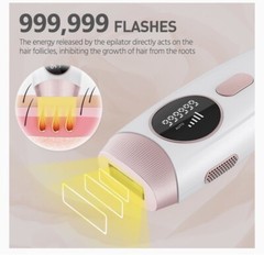 Permanent hair removal For Men & Women 999,999 Flashes Rose Gold/White-No Box.