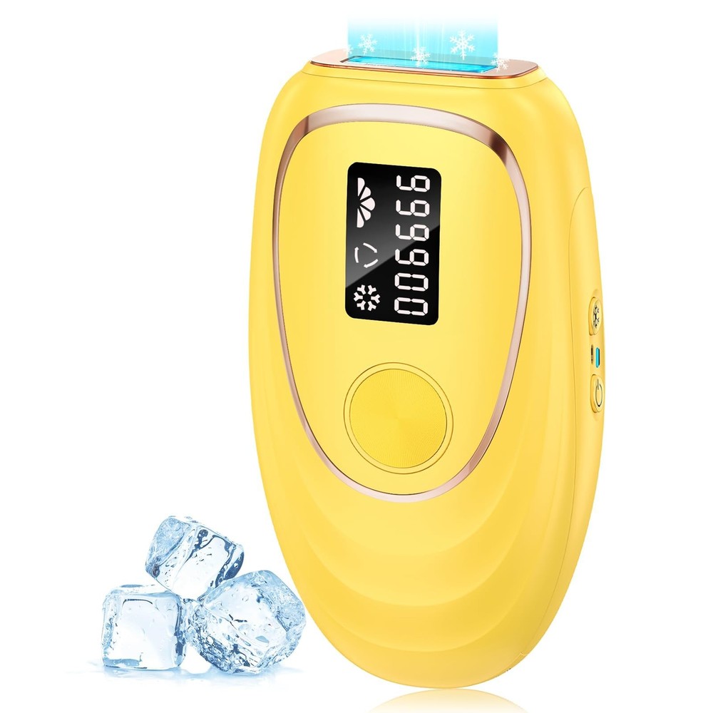 IPL Laser Hair Removal Device for Women & Men – Home 45°F Ice-Cooling Yellow