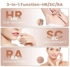 LIVGLO 3-in-1 IPL Hair Removal Device, Ice Cooling Laser Hair Remover with HR