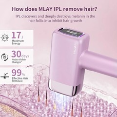 MLAY 17J High Energy IPL Hair Removal Device w/ Ice Cooling System Purple