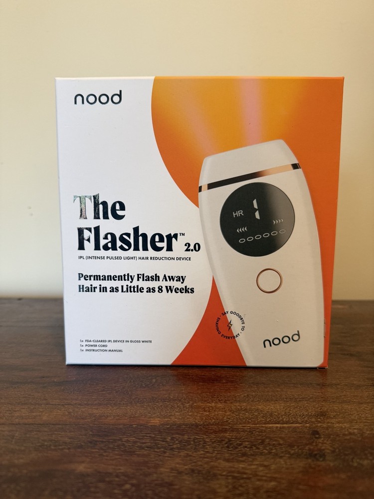 Nood The Flasher 2.0 IPL Hair Removal Device White LCD Display FDA-Cleared