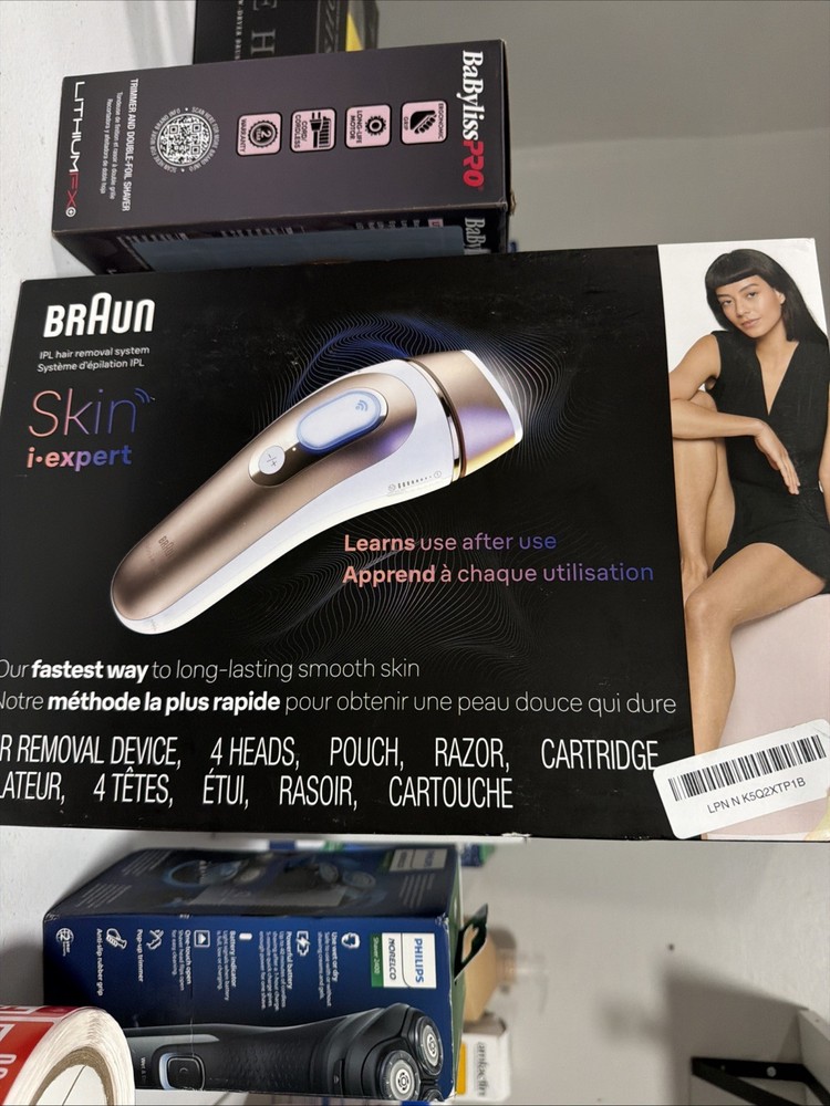 Open-Box Braun Skin i-expert Smart IPL Laser Hair Removal 4 Caps & Case PL7387