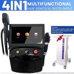 4in1 Diode+Pico Laser IPL RF Tattoo Hair Removal Machine Portable + Iron Trolley