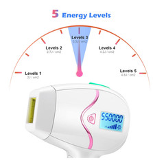 EDOUSIN Laser Hair Permanent Remover Device-2 Flash Mode White D-1130