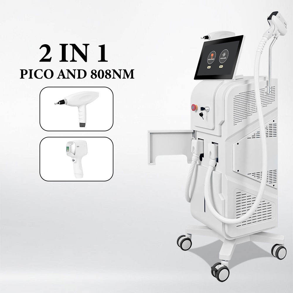 New 2in1 Nd Yag Laser Tattoo Removal 808nm Diode Laser Hair Removal Machine
