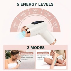 IPL Laser Hair Removal Device, At-Home for Women Men, White