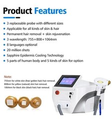 2026 Ice Titanium Soprano Permanent Painless Diode Laser Hair Removal Machine