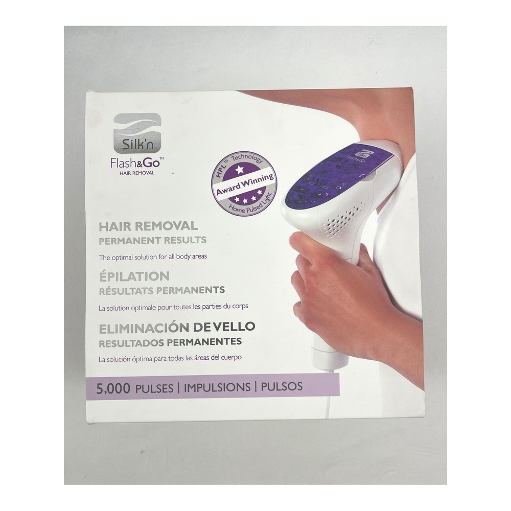 Silkn Flash&Go Hair Removal System Permanent Results 5000 Pulses White Purple