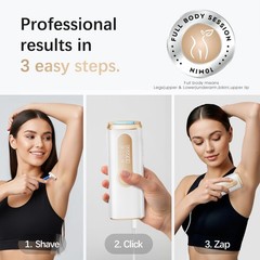 IPL Laser Hair Removal Device for Women & Men – Safe At-Home 45°F Off-White