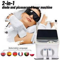 Pro 2 in 1 Diode Laser Hair Removal Machine Picosecond Tattoo Removal Instrument