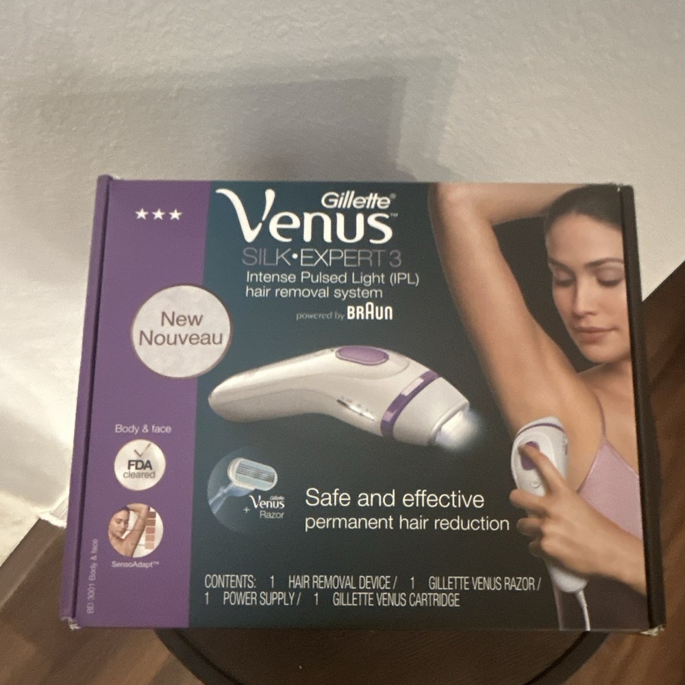 Gillette Venus Silk-expert 3 IPL Hair Removal Device by Braun, Body/Face, 200K