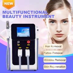 3-in-1 OPT beauty device, laser hair removal, tattoo removal, skin rejuvenation.
