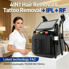 4IN1 Laser Beauty Machine Hair Removal Tattoo Removal Skin Care Salon Device