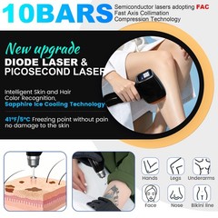 2IN1 4000W Diode Pico Laser Ice Painless Hair & Tattoo Removal Salon Machine