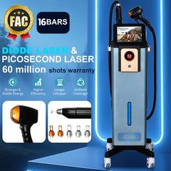 16Bars 2-IN-1 Hair Removal+Tattoo Removal Diode Picosecond Machine Salon Beauty