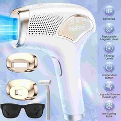 3-in-1 Functions HR/SC/RA Hair Removal Device with 9 Energy Levels Full Body Use