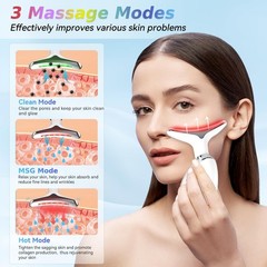 Face and Neck Massager T𝗈𝗈I, 7 C𝗈I𝗈r Facial Mass