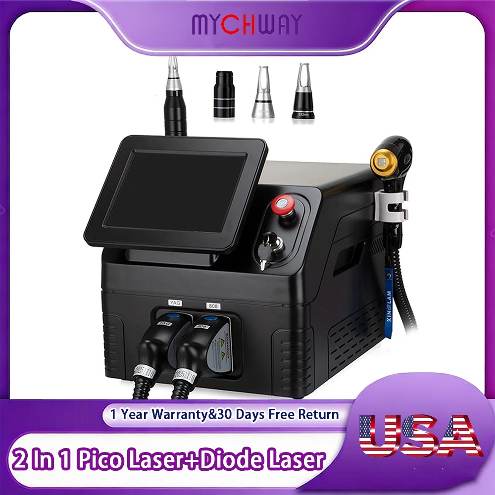 2IN1 755nm 808nm 1064nm Diode Laser Hair Removal Pico Tattoo IPL NG YAG Machine