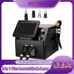 2IN1 755nm 808nm 1064nm Diode Laser Hair Removal Pico Tattoo IPL NG YAG Machine