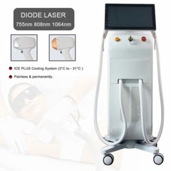 Ice Titanium 755 808 1064nm 1200W 1800W Nonpain Diode Laser Hair Removal Machine