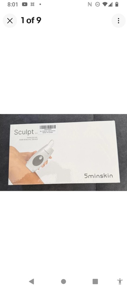 5min Skin Sculpt 2.0 Painless IPL Hair Removal Device, Sealed, Never Opened.