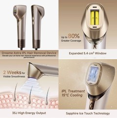 2026 DREAME Astra IPL Hair Removal Device 35J Dual Lamp Sapphire Ice Cooling NEW