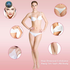 62 Piece Crystal Legs and Facial Hair Removal Kit for Women- 2 Sizes Smooth A…