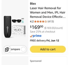 Blex Laser Hair Removal for Adults IPL Hair Removal Device New Sealed Women Men