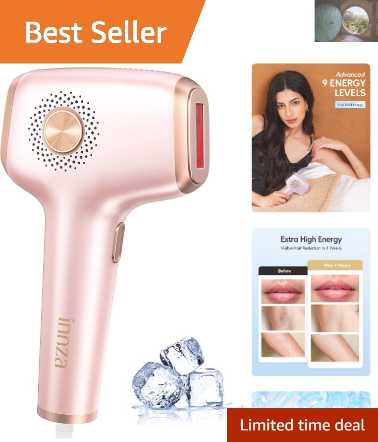 Ultimate Painless Hair Removal Device with Ice Cooling & 9 Energy Levels