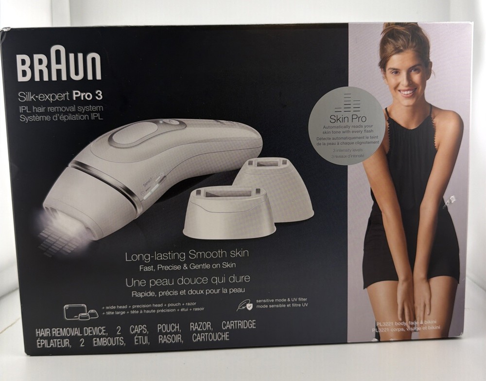 Braun PL3221 IPL Long-Lasting Hair Removal System, Silk Expert Pro 3 Sealed