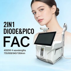 2-in-1 4000W Diode Pico Laser Ice Painless Hair & Tattoo Removal Salon Machine