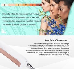 2 In 1 Pico Laser Tattoo Removal Diode Laser 755 808 940 1064NM Hair Removal