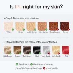 IPL Laser Hair Removal Device for Women & Men – Safe At-Home 45°F Off-White